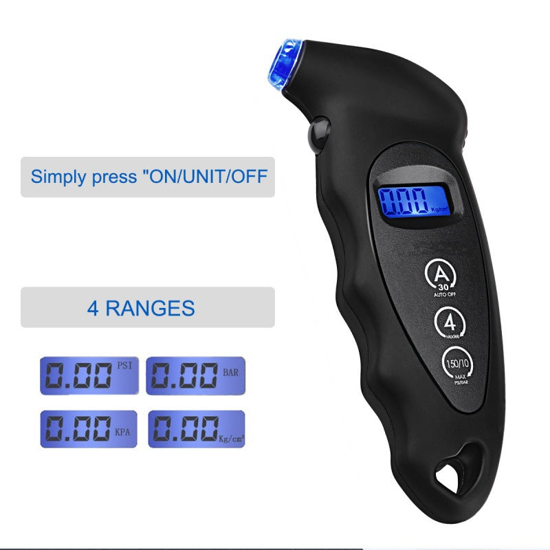 Compact tire pressure tester for cars and SUVs
