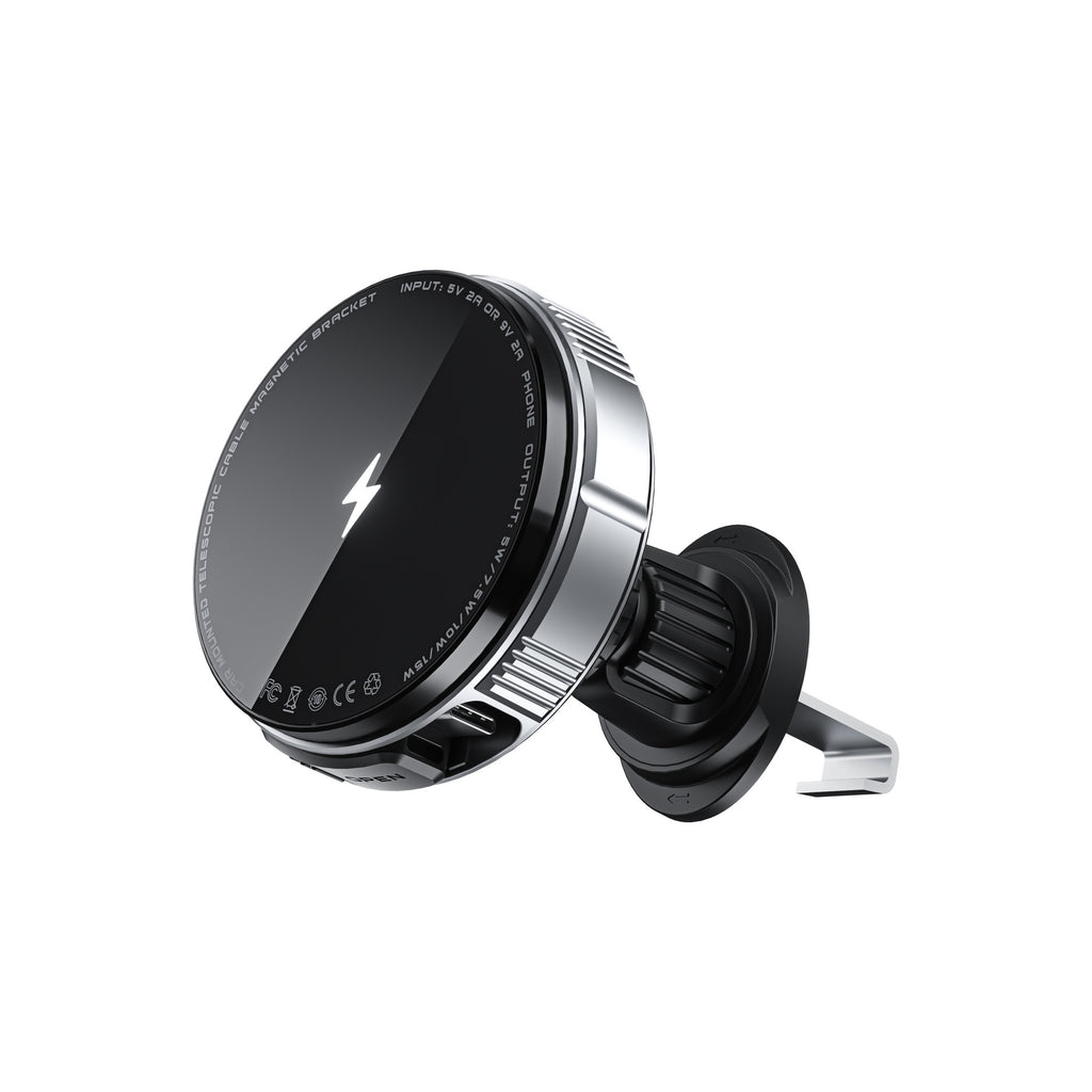 15W magnetic phone charging mount for a vehicle
