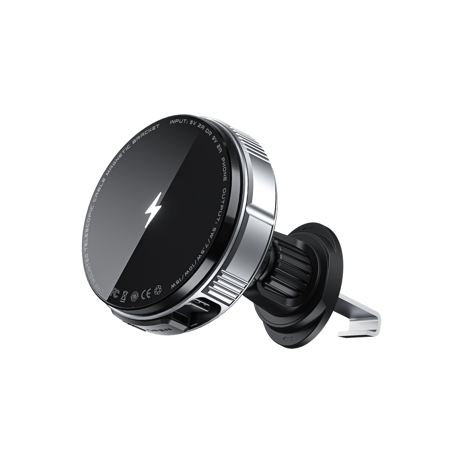 15W magnetic phone charging mount for a vehicle