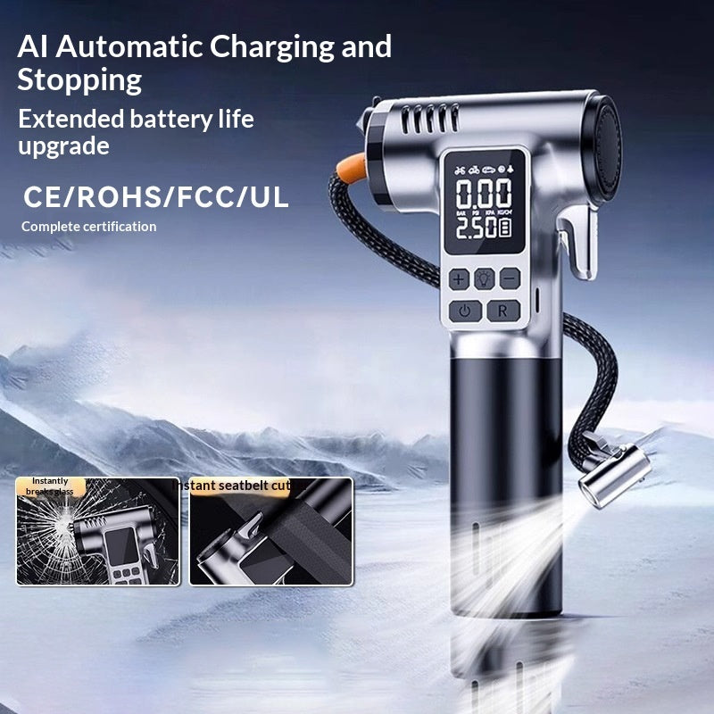 LifePilot Pro portable tire inflator and digital pressure gauge